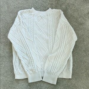 Edikted Cream Cable Knit Sweater